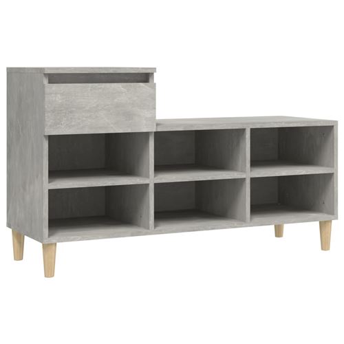 VIDAXL - Meuble à chaussures - Gris béton - 102x36x60 cm - Image 2