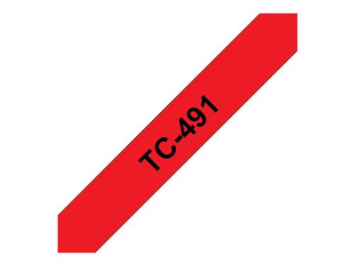 Brother - Noir sur rouge - Rouleau (0,9 cm) ruban laminé - pour P-Touch PT-2000, PT-3000, PT-500, PT-5000, PT-8