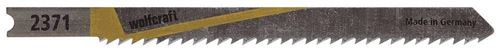 Wolfcraft 2371000 2 Lames de Scie Sauteuse Hcs Queue en U Longueur Dentée 81 Mm Dents Avoyées Et Rectifiées Pas de Dents 25 Mm Dos Conique