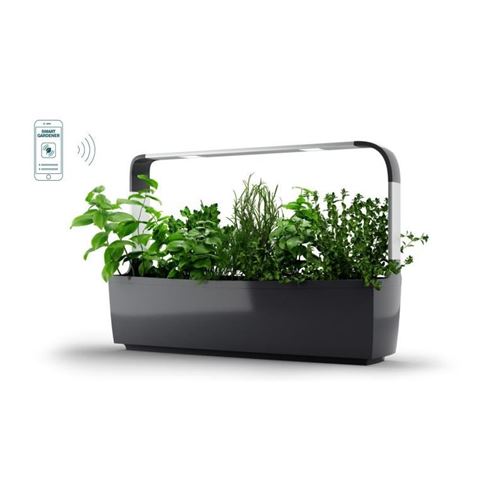 TREGEN Potager connecté T12 - Pour 12 aromates, petits légumes, fleurs avec application Smartphone - Gris