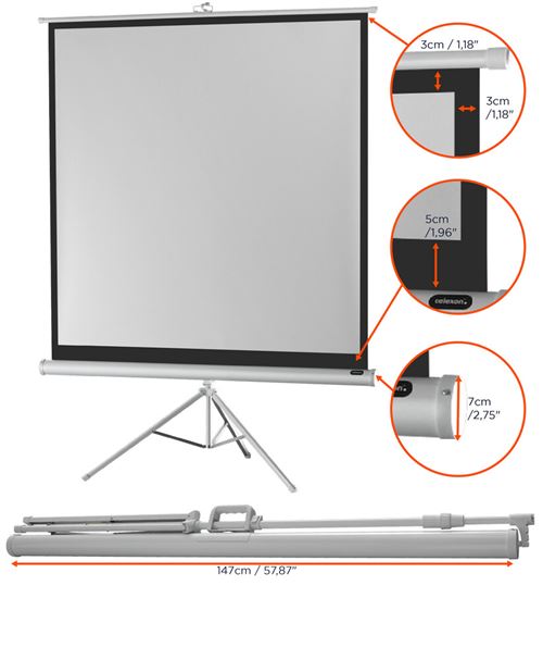 Ecran de projection sur pied celexon Economy 133 x 133 cm - White Edition - Ecran  de projection - Achat & prix