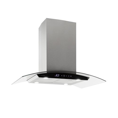 Klarstein Colette Hotte aspirante îlot 90cm 600 m³/h Classe A - inox argent