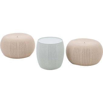 Kettler Ensemble Poufs Et Table Basse En Resine Tressee Berlin