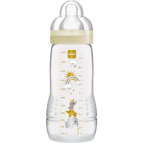 Biberon easy active 330 ml décoré gris - mam