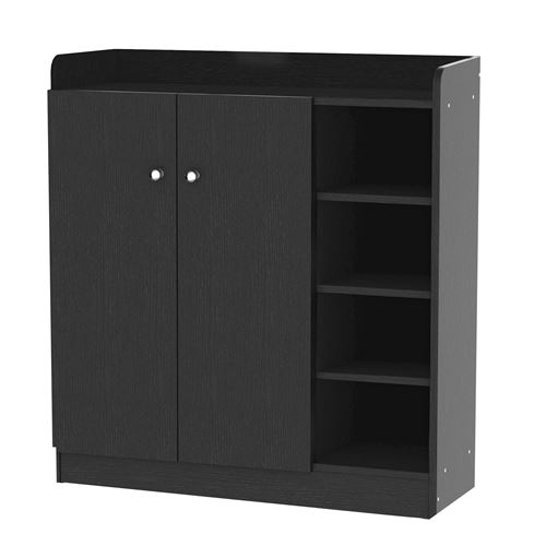 Armoire / etagere / meuble a chaussures tres pratique en panneaux de particules noir