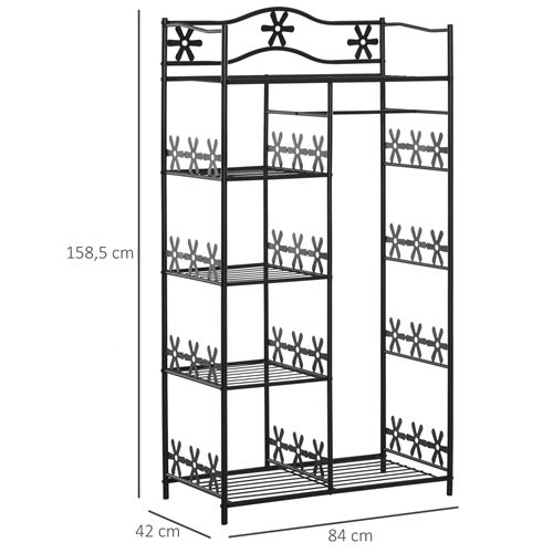 40 Sur Armoire Penderie Multi Rangements 5 Etageres 84l X 42l X