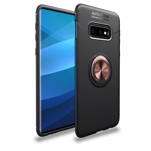 Coque en TPU Béquille pour anneau de doigt (tôle magnétique intégrée) noir/rose or pour votre Samsung Galaxy S10 Plus
