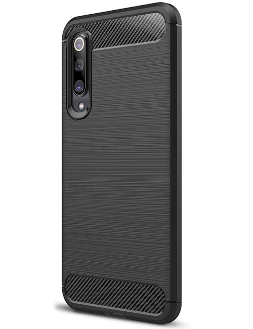 VSHOP® Coque en TPU Antichoc en Fibre de Carbone de Texture brossée pour Xiaomi Mi 9 Se Cover Case (Couleur : Black)