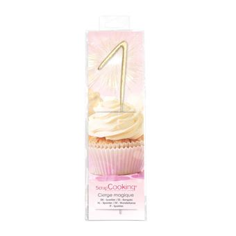 Bougie magique 17,5 cm - chiffre 1 - ScrapCooking - 1