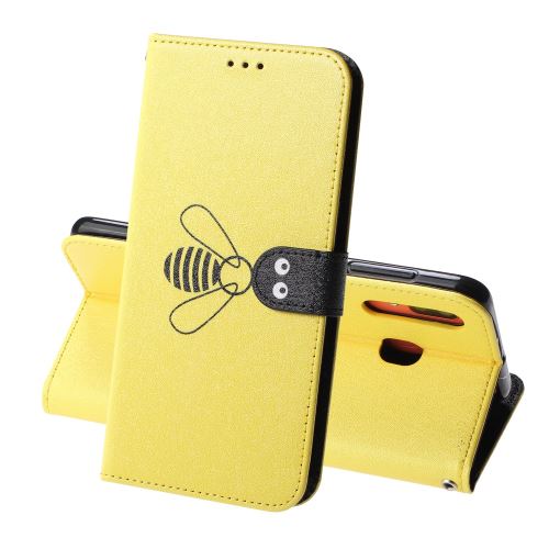 Etui en PU abeille soie jaune pour votre Samsung Galaxy A20/A30