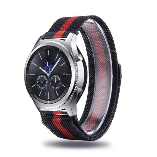 Bracelet en métal milanese motif rayures pour votre Samsung Gear S3 Frontier/S3 Classic