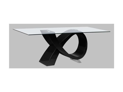 Table A Manger Etreinte 8 Couverts Mdf Et Verre Trempe Noir Achat Prix Fnac