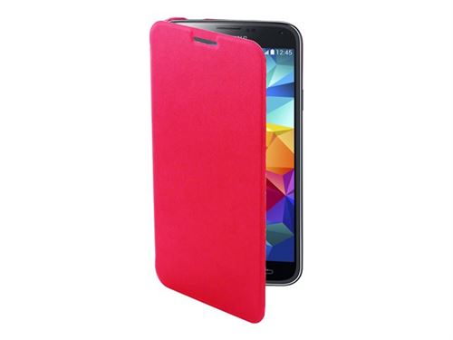 Muvit Easy Folio - Flip cover voor mobiele telefoon - polyurethaan, polycarbonaat - meerkleurig - voor Samsung Galaxy S5 Mini