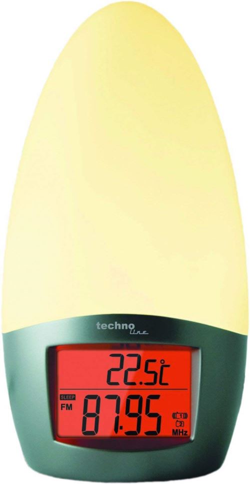 Technoline WT493 Réveil Radio Blanc/Gris 9,5 x 9,5 x 19,5 cm