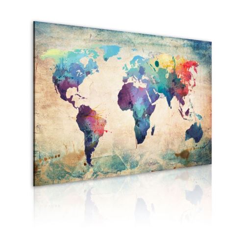 Tableau - Carte en couleurs de l'arc-en-ciel .Taille : 90x60
