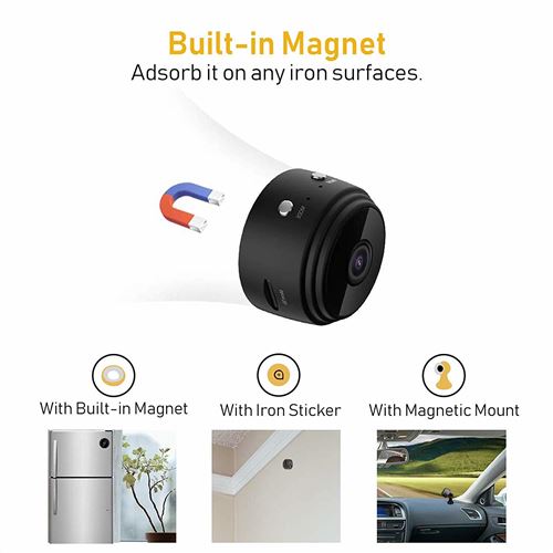 Mini Camera Espion Sans Fil Hd 1080P Magnetic Spy Caméra De