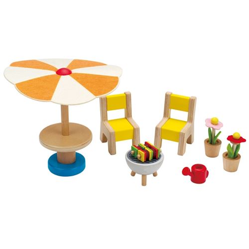 Jeu d'imitation enfant jeux jouets Mobilier de jardin pour maison de poupée