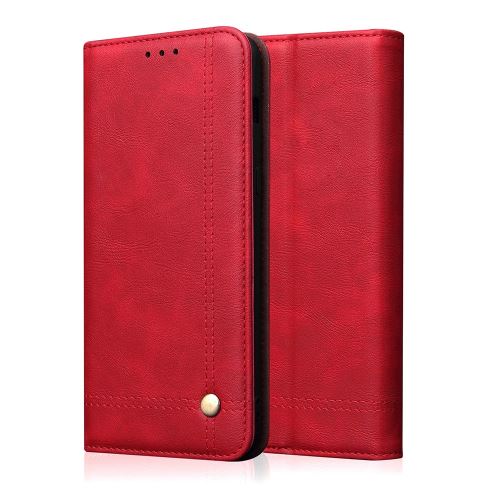 Etui en PU peau de cheval fou auto-absorbée avec support rouge pour votre Huawei Honor 9X/9X Pro