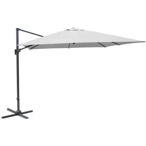 Proloisirs - Parasol déporté carré 3 mètres Blanc