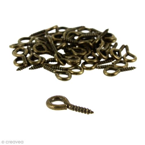 Crochets piton à visser - Bronze - 10 mm - 50 pcs