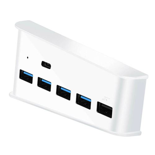 Extend USB Hub 5 Ports Pour Sony PS5 PS4 Pro Blanc