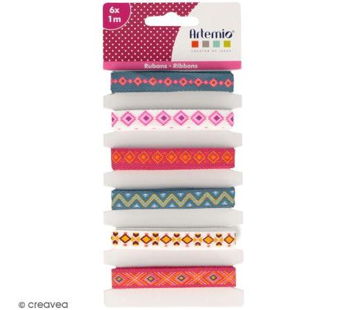 Rubans Artemio - Alpaga aztèque - 1 cm x 1 m - 6 pcs