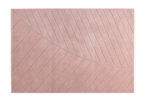 Tapis style scandinave FJORD - polypropylène et jute - 160x230 cm - Rose