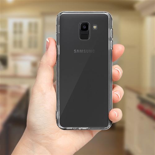Coque Galaxy J6 Transparente Arrière Rigide + Bords Antichocs Souple