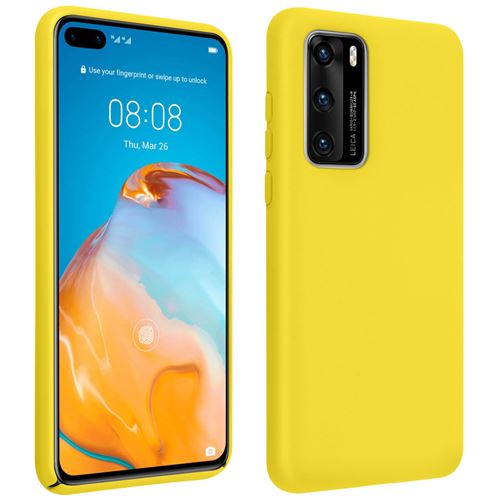 Coque Pour Huawei P40 Silicone Semi-rigide Finition Soft Touch Jaune