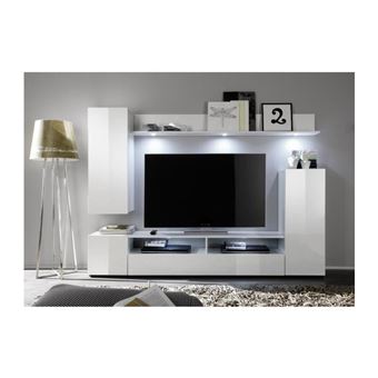 Banco Banc TV 110 cm Blanc Haute Brillance AUCUNE