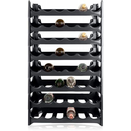 Cave à vin modulable, Étagère à bouteille, Casier à bouteille, Range bouteille, Porte bouteille (48 emplacements de bouteilles, Gris Anthrazit)
