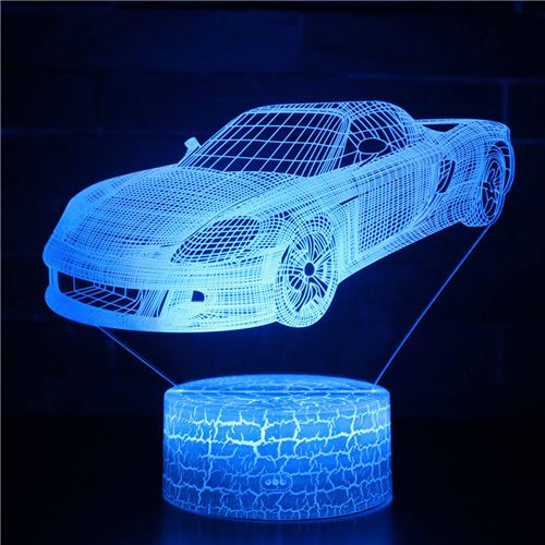 Stack Lampe 3D Tactile Veilleuses Enfant 7 Couleurs Avec Telecommande - Voiture #116 - Image 1