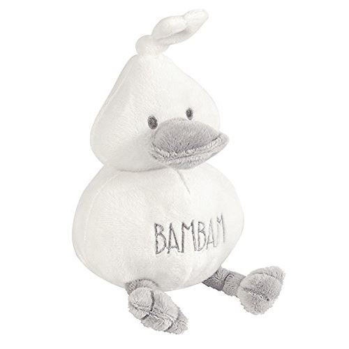 Peluche hochet canard gris