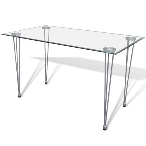 Table transparente avec plateau en verre