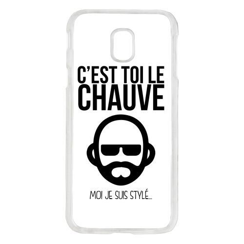 Coque c est toi le chauve moi je suis styl 2 compatible galaxy j7 2017 transparent