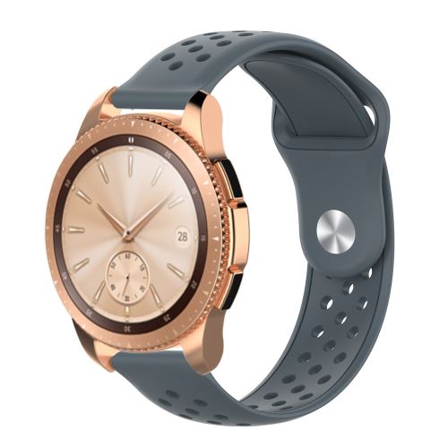 Bracelet en silicone Sangle perforée de 20 mm gris pour votre Samsung Galaxy Watch 42mm SM-R810