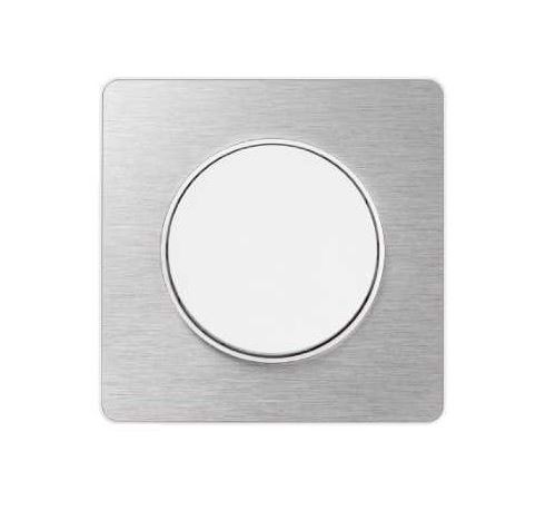 Schneider Electric Blanc Plaque Odace Touch - Aluminium Avec Liseré - Unique