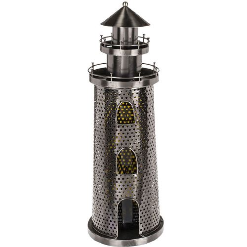 Support déco bouteille métallique Phare