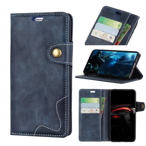 Etui en PU en forme de s avec 3 fentes pour cartes de crédit bleu pour votre Huawei Nova 4