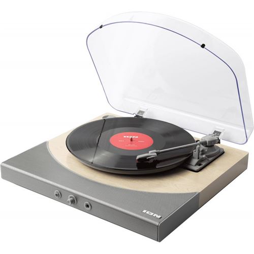 Ion PREMIERLPWOOD - Platine Vinyle Premier LP Bluetooth/AUX/HP - Bois