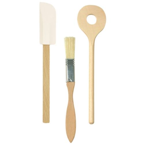 Nic batterie de cuisine 18 x 6 cm en bois naturel 3 pièces