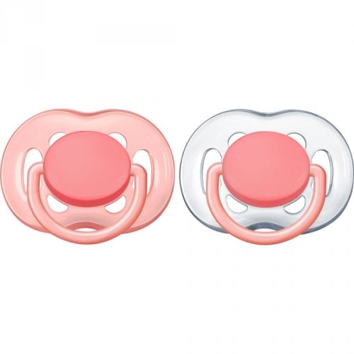Lot de 2 sucettes aérées pastel 6-18 mois corail - philips avent