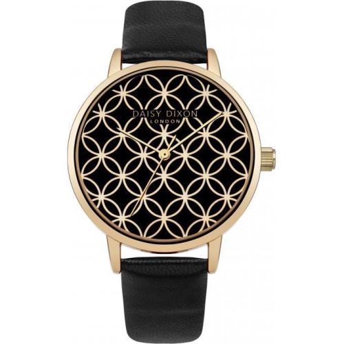 Montre daisy dixon penny dd034bg - montre cuir noire cercles femme