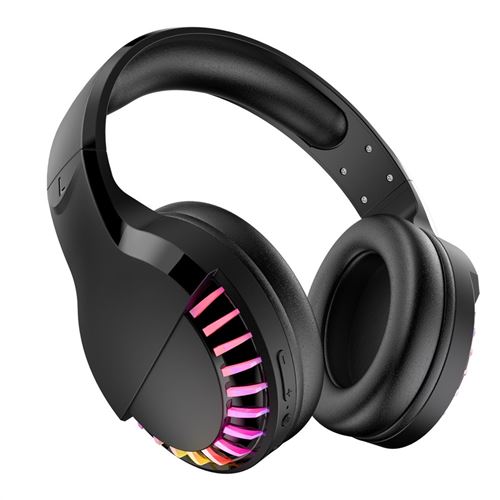 Casque audio jeu RVB sans fil / filaire Bluetooth V5.0 bimode SH33 Stéréo pliable - Noir