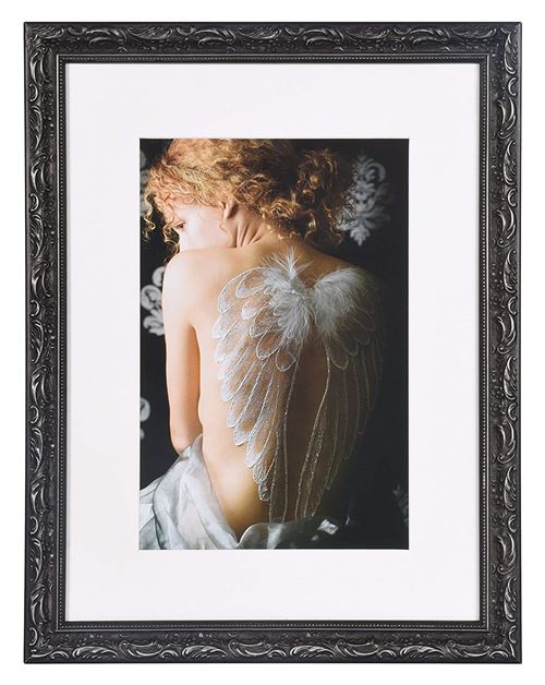 Henzo Cadre Photo en Bois - Style Baroque - Marque, Bois, Noir, 30 x 40 x 2 cm