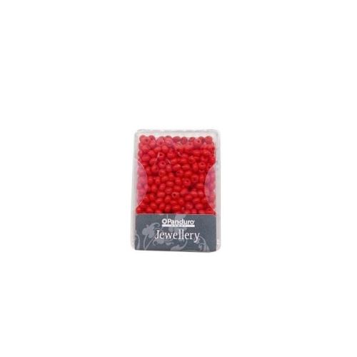 Panduro perles de rocailles - 3,8 a 4,5 mm de diametre -trou 1 mm - rouge opaque 580017