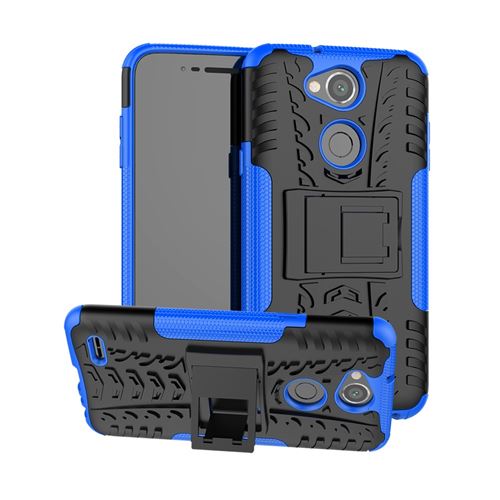 Coque en TPU dessin de pneu hybride 2 en 1 bleu pour votre LG X Power 3