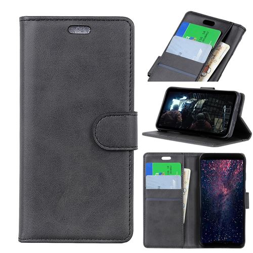 Etui en PU noir mat pour votre Sony Xperia XA3
