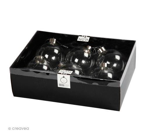 Boules de Noël en verre - 8 cm - 6 pcs