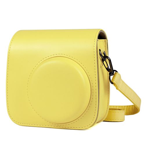 Étui en cuir PU antichoc pour Fujifilm Instax Mini 8 / 8+ / 9 - Jaune